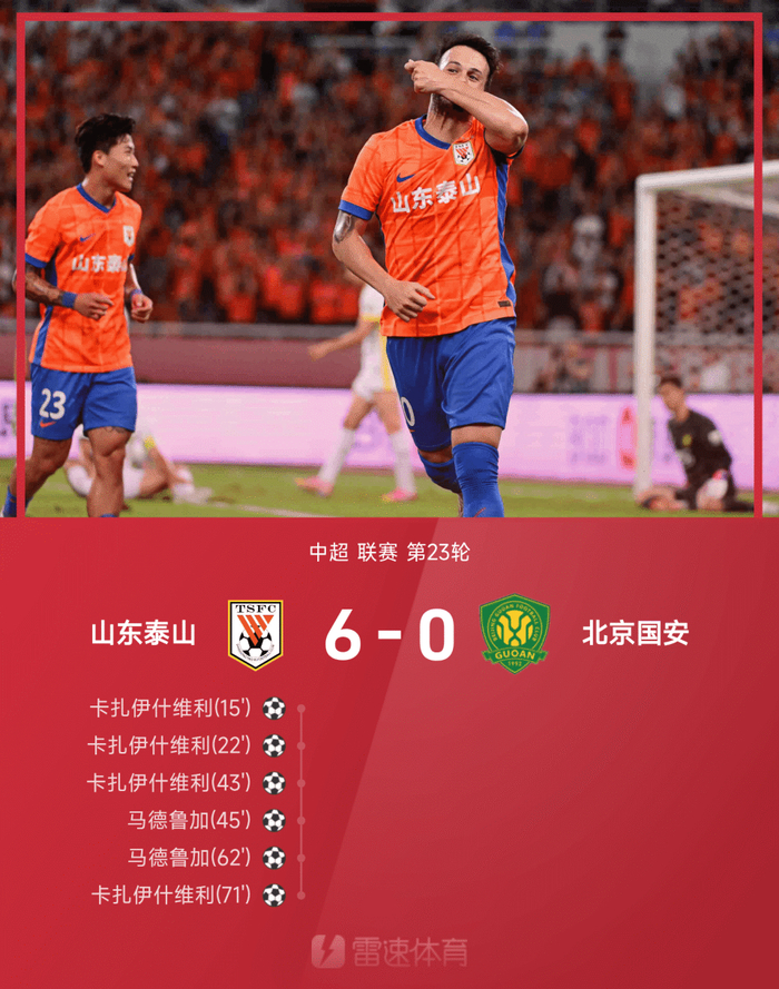 京鲁大战再现高比分对决 山东泰山与北京国安交
